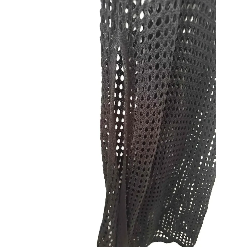 NWT Shade And Shore Dress Womens Size XL Black Sleeveless Mesh V Neck Swim Cover - Picture 8 of 10